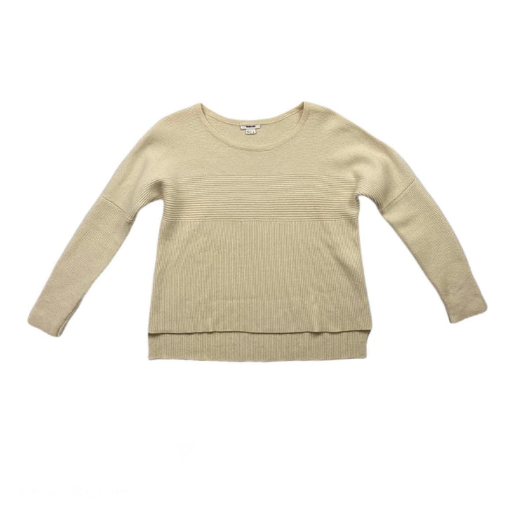 Helmut Lang Scoop Neck Ivory wool Sweater Consignment shop from runway with love
