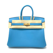 Hermes Bleu Du Nord Swift Birkin 25 Kelly Gold Designer Consignment From Runway With Love