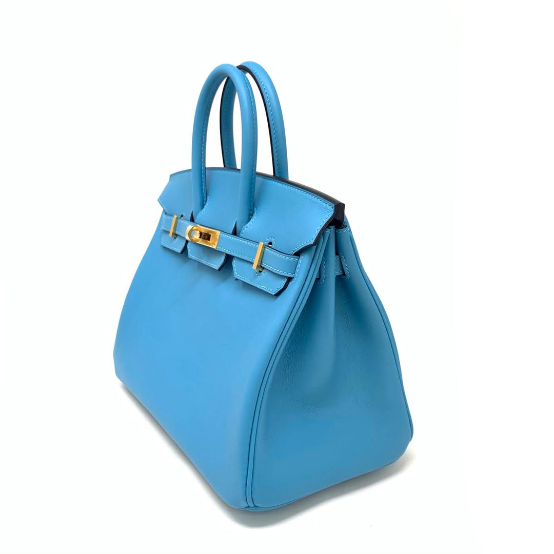 Hermes Bleu Du Nord Swift Birkin 25 w Tags