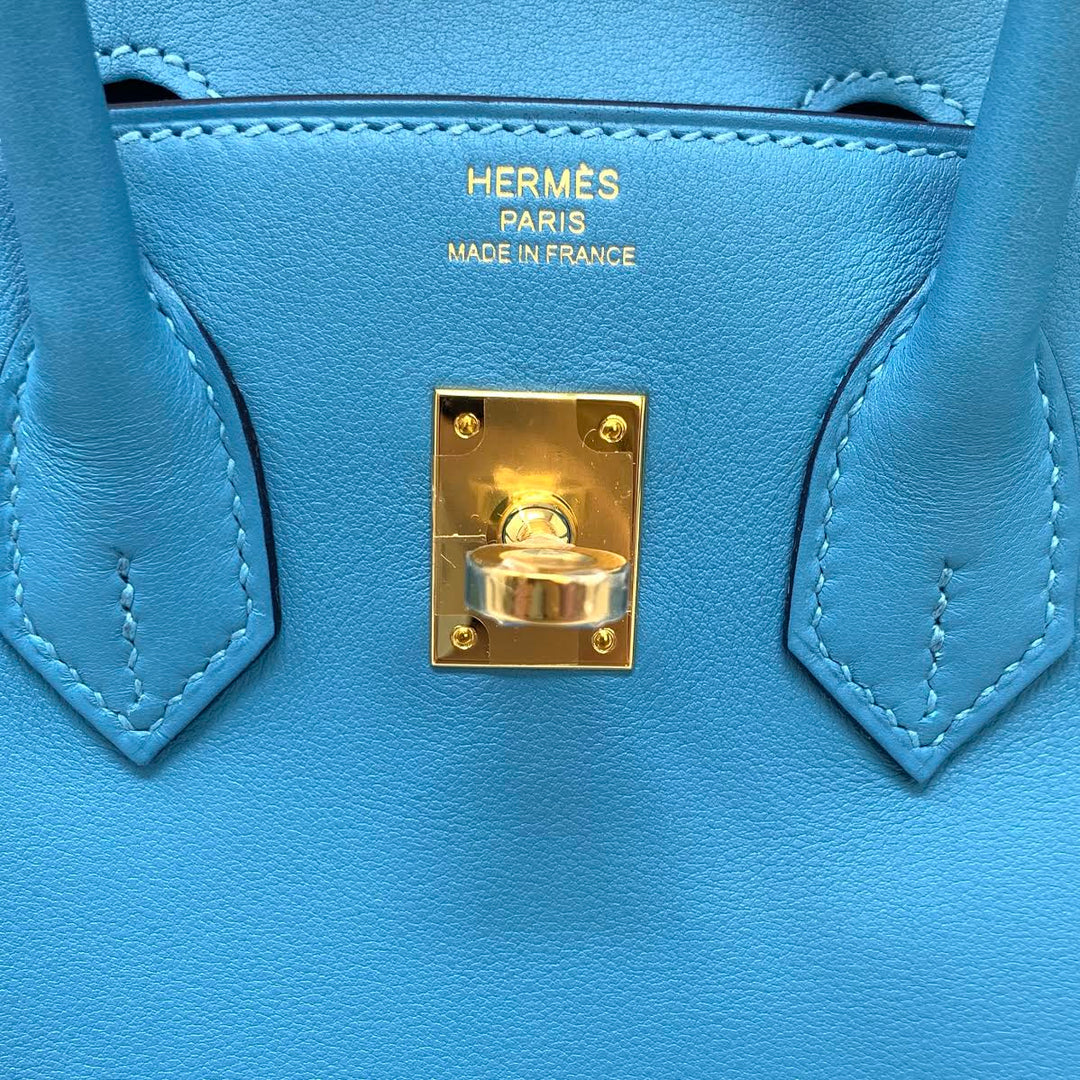 Hermes Bleu Du Nord Swift Birkin 25 w Tags