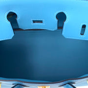 Hermes Bleu Du Nord Swift Birkin 25 Kelly Gold Designer Consignment From Runway With Love