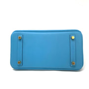 Hermes Bleu Du Nord Swift Birkin 25 Kelly Gold Designer Consignment From Runway With Love