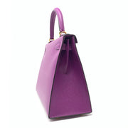 Hermes Epsom Kelly 28 Sellier Anemone gold Leather Consignment Shop From Runway With Love