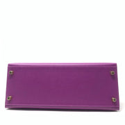 Hermes Epsom Kelly 28 Sellier Anemone gold Leather Consignment Shop From Runway With Love