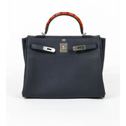 Hermès Kelly Au Galop Limited Edition Handbag blue indigo box leather togo