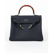 Hermès Kelly Au Galop Limited Edition Handbag blue indigo box leather togo