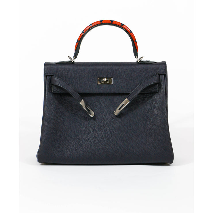 Hermès Kelly Au Galop Limited Edition Handbag blue indigo box leather togo
