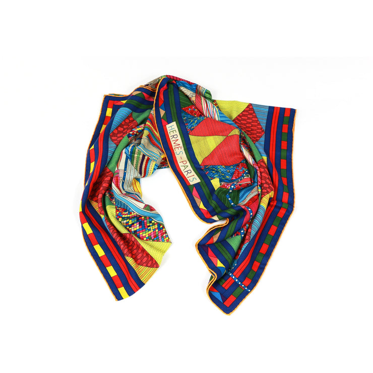 Hermes Patchwork Horse Cashmere and Silk Shawl designer consignment 