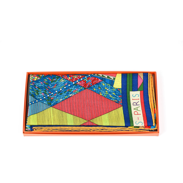 Hermes Patchwork Horse Cashmere and Silk Shawl designer consignment 