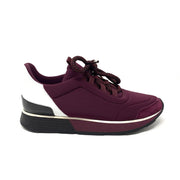 Hermès Miles Low-Top Sneakers Canvas Leather Maroon Purple Consignment Shop From Runway With Love