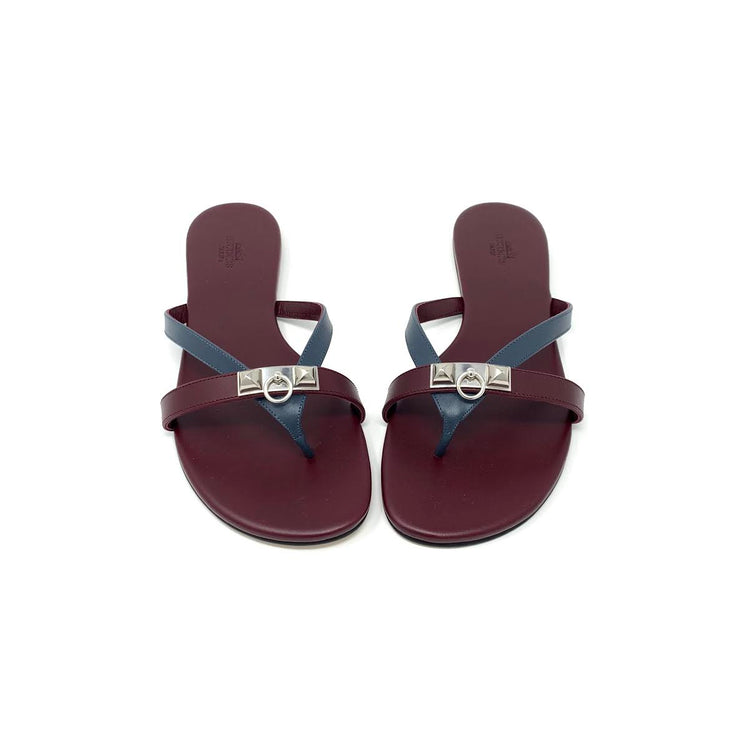 Hermes Corfou Sandals Bordeaux Designer Consignment From Runway With Love 