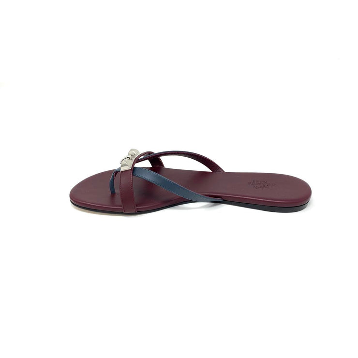 Hermes Corfou Sandals Bordeaux Designer Consignment From Runway With Love 