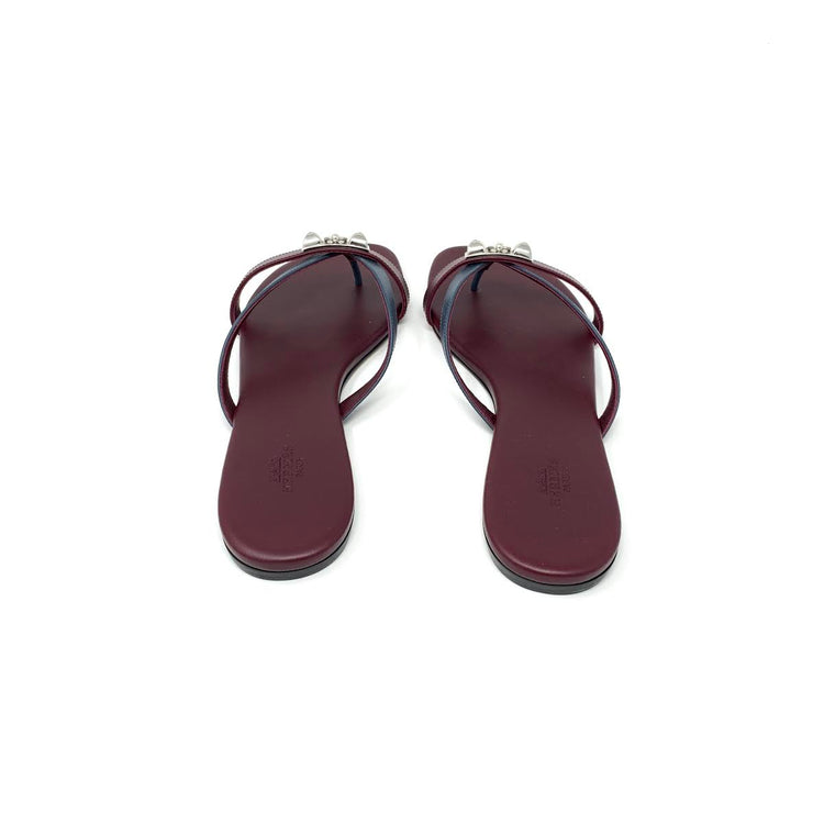Hermes Corfou Sandals Bordeaux Designer Consignment From Runway With Love 