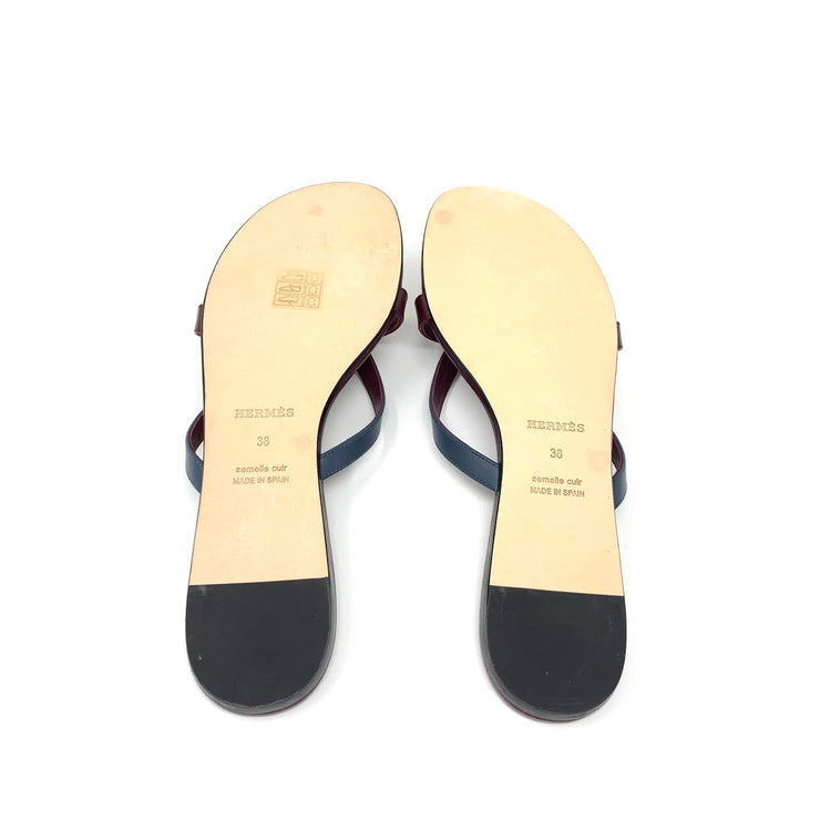 Hermes Corfou Sandals Bordeaux Designer Consignment From Runway With Love 