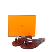 Hermes Corfou Sandals Bordeaux Designer Consignment From Runway With Love 