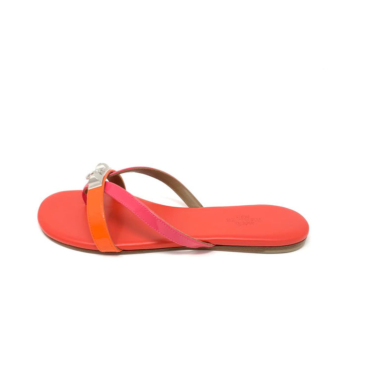 Hermes Corfou Sandals Orange Tangerine Designer Consignment From Runway With Love 