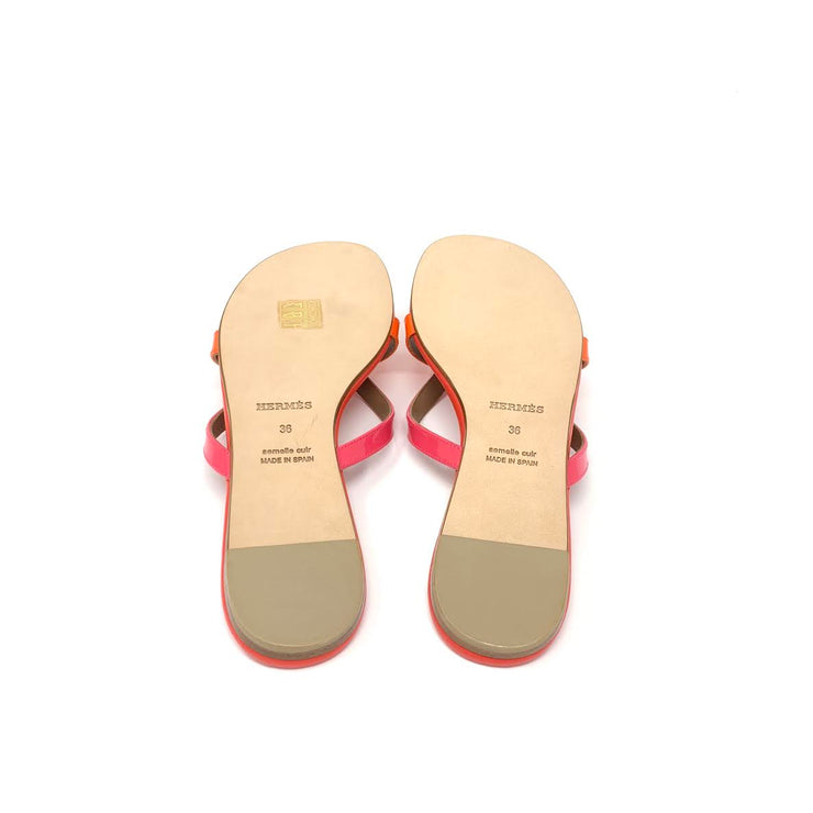 Hermes Corfou Sandals Orange Tangerine Designer Consignment From Runway With Love 
