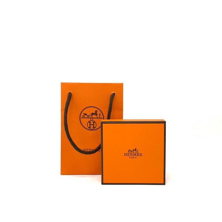 18K rose gold Hermès hinged enamel bracelet Pannacotta color