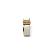 18K rose gold Hermès hinged enamel bracelet Pannacotta color