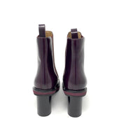 Hermès Ness ankle leather boots Bourgogne Burgundy designer consignment 