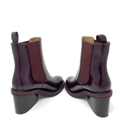 Hermès Ness ankle leather boots Bourgogne Burgundy designer consignment 