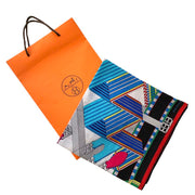 Hermes Sangles en Zigzag Cashmere Silk Scarf Designer Consignment From Runway With Love 
