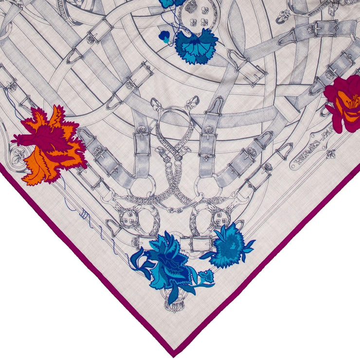 Hermes Cavalcadour Cashmere & Silk Shawl Designer Consignment From Runway With Love