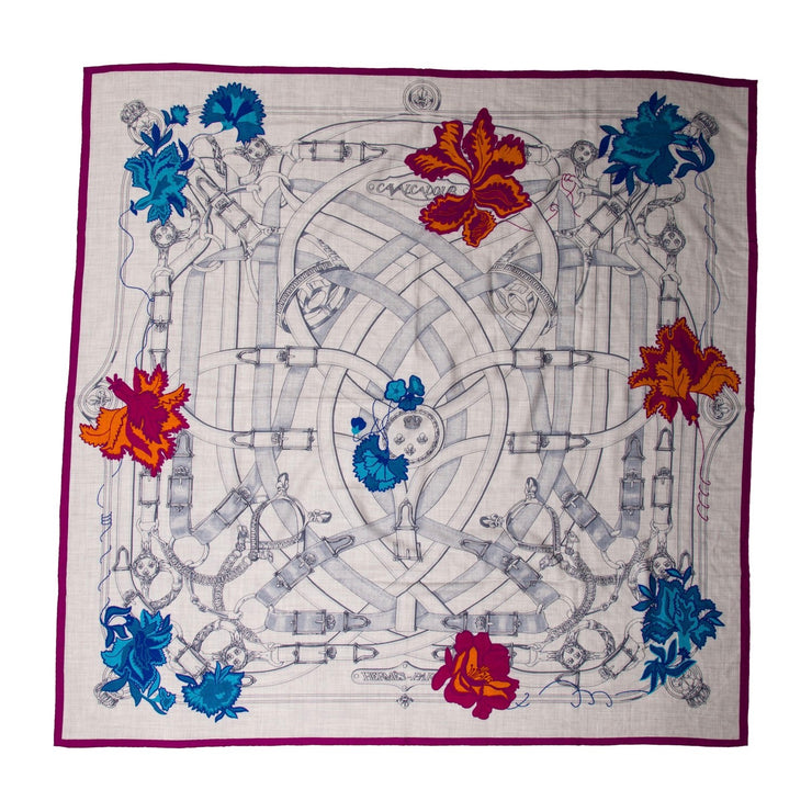Hermes Cavalcadour Cashmere Silk Shawl Designer Consignment From Runway With Love