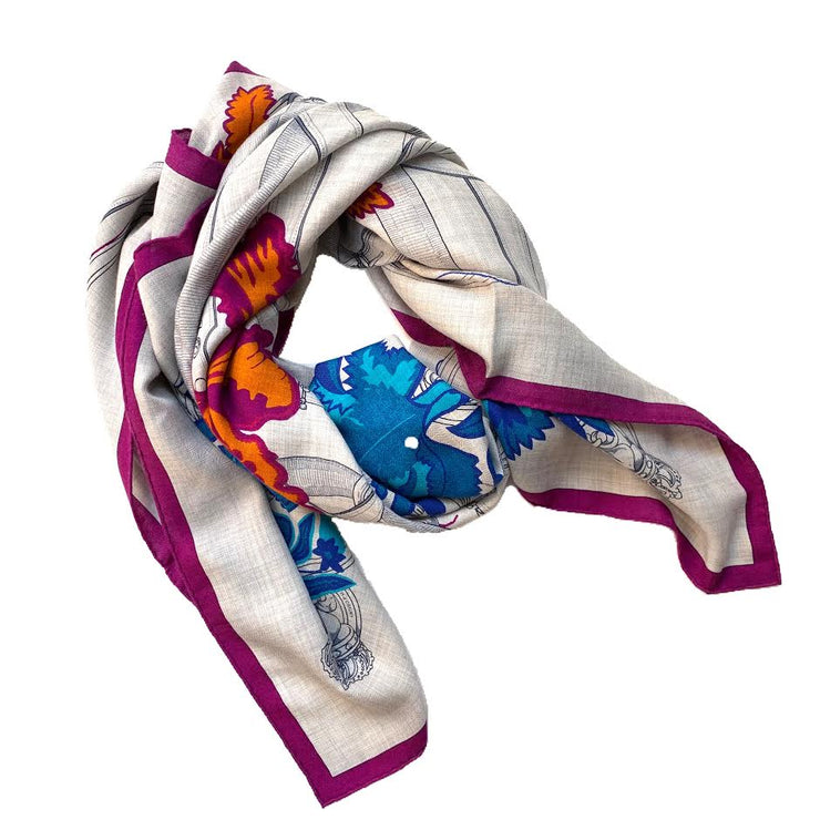 Hermes Cavalcadour Cashmere Silk Shawl Designer Consignment From Runway With Love