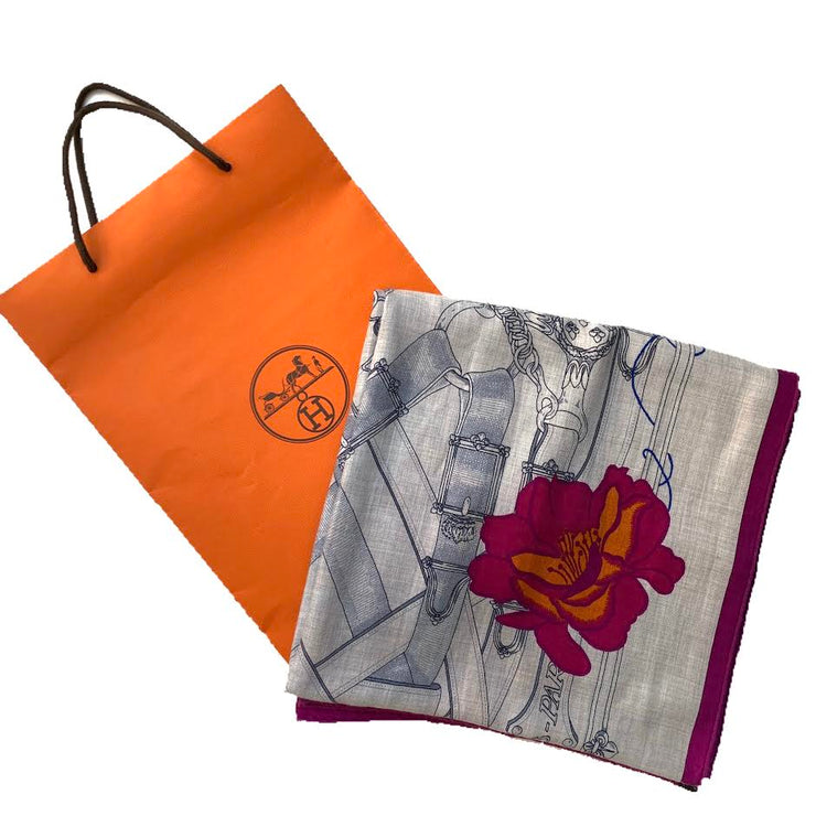 Hermes Cavalcadour Cashmere Silk Shawl Designer Consignment From Runway With Love