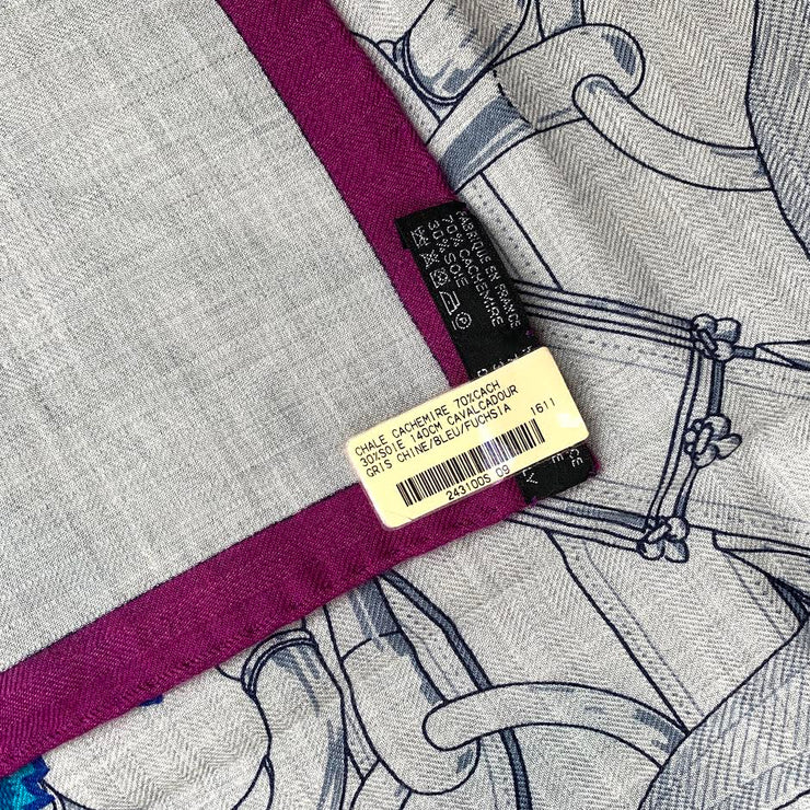 Hermes Cavalcadour Cashmere Silk Shawl Designer Consignment From Runway With Love