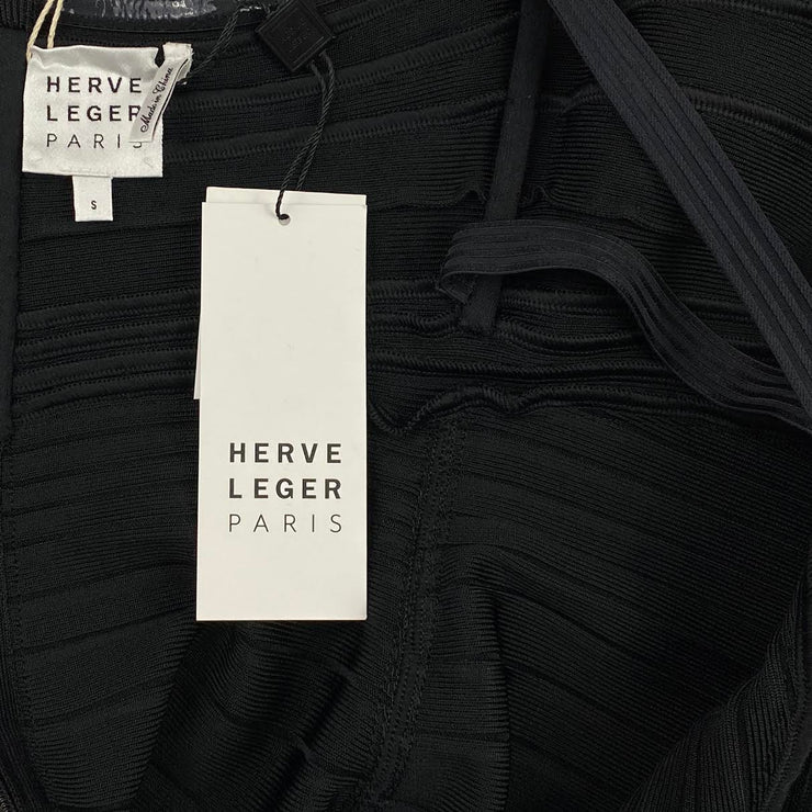Herve Leger Strapless 'Sara' Long Dress Black Consignment Shop From Runway With Love