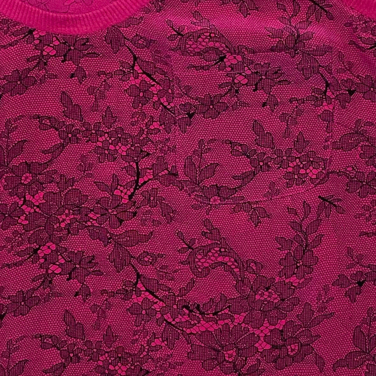 Pink black Joie silk sleeveless top lace consignment shop from runway with love