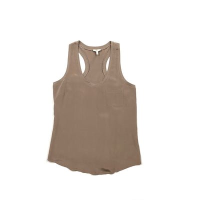 Taupe Joie silk sleeveless top Consignment Shop From Runway With Love