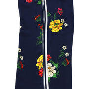 Joie silk pajama pant vibrant flowers white stripes designer consignment