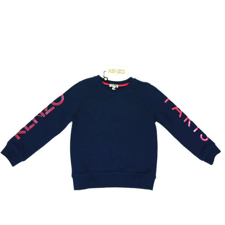 Kenzo Kids Blue Logo Arm Sweatshirt pink