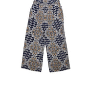 L'Agence Silk Off-The-Shoulder Jumpsuit Blue Pattern Consignment Shop From Runway With Love