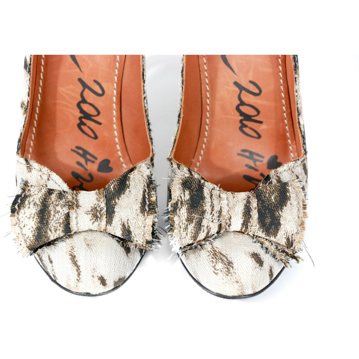 Lanvin leopard bow pumps heels deconstructed bow 