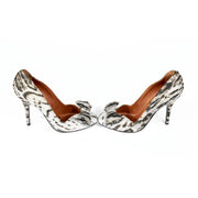 Lanvin leopard bow pumps heels deconstructed bow designer consignment 