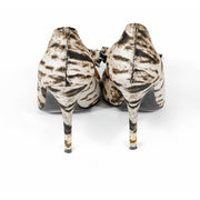 Lanvin leopard bow pumps heels deconstructed bow designer consignment 