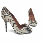 Lanvin leopard bow pumps heels deconstructed bow designer consignment 