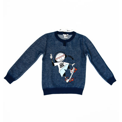 Little Marc Boy on Skateboard Print Sweatshirt