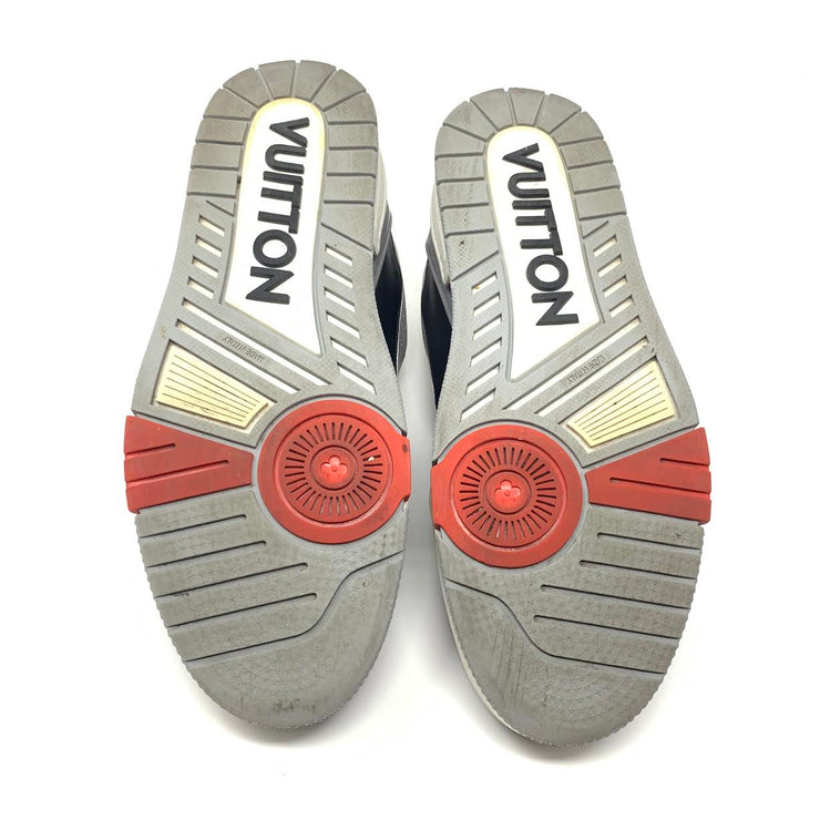 Louis Vuitton 2019 LV Trainer Sneaker Mens Virgil Abloh Black Gray Consignment Shop From Runway With Love