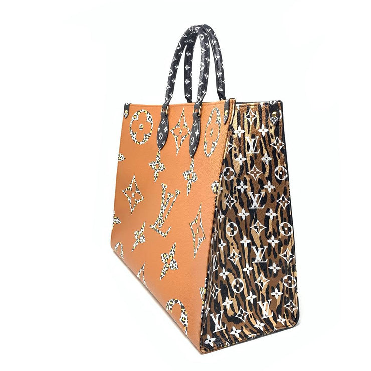 Louis Vuitton Black And Orange Jungle Giant Monogram OnTheGo Tote