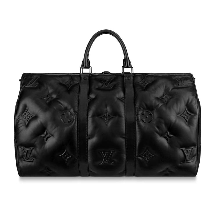 Louis Vuitton Keepall Bandouliere Monogram Puffer XL Black in Lambskin with  Matte Black - US