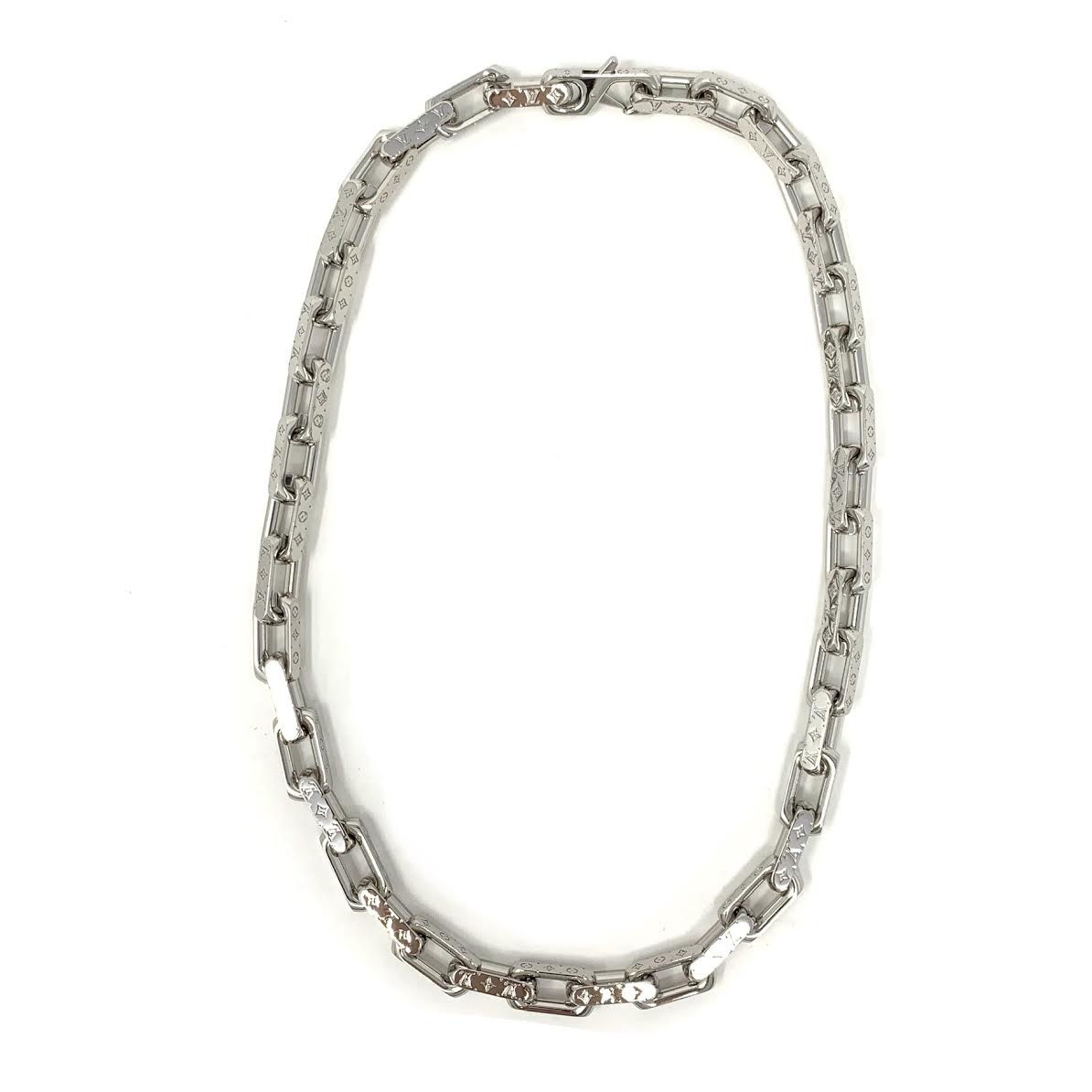 Louis Vuitton Monogram Chain Necklace Silver