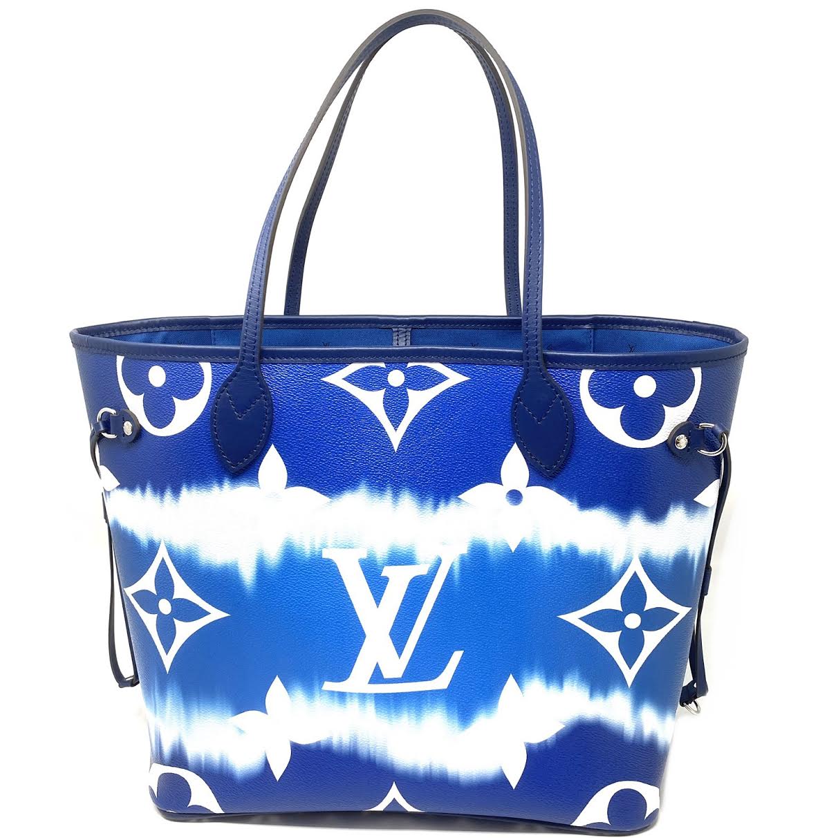 Louis Vuitton Neverfull MM Monogram Blue in Coated Canvas with