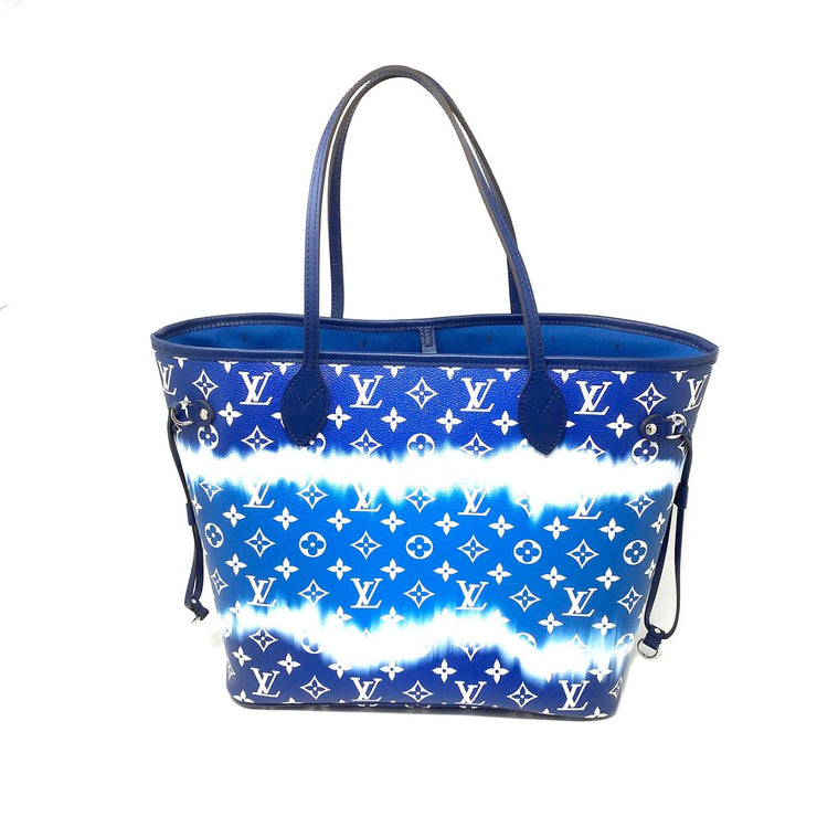 Louis Vuitton Blue Tie Dye Giant Monogram Escale Neverfull MM Tote