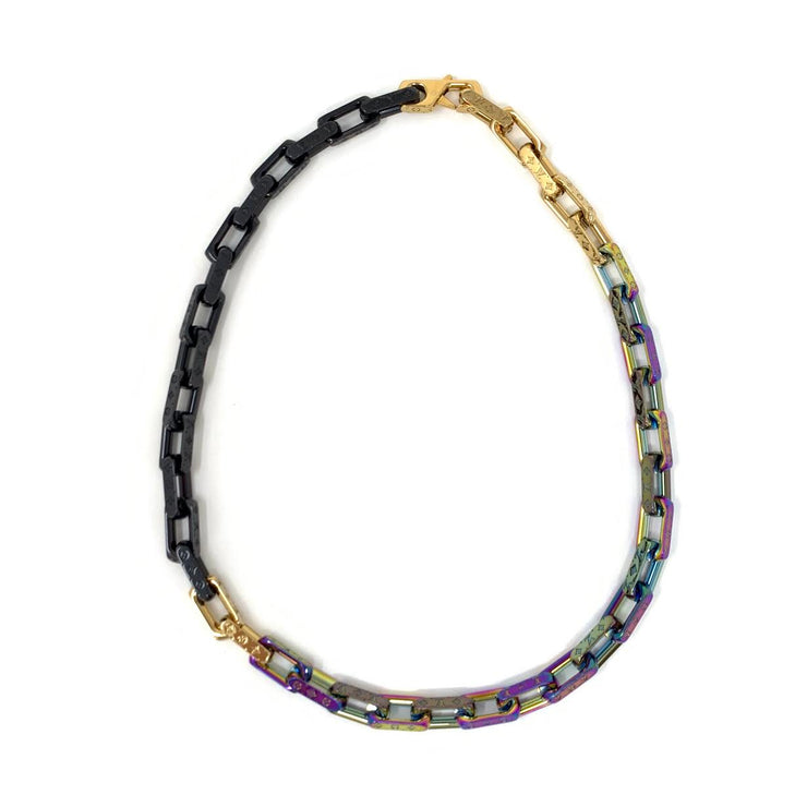 Lv Monogram Colors Chain Necklace For Men