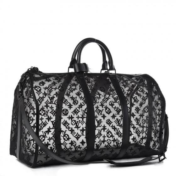 Louis Vuitton Keepall Bandouliere Bag Monogram See Through Mesh 50